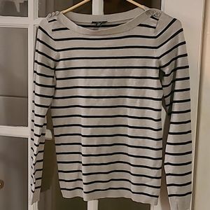 Jacob stripe long sleeves top for women, grey & black stripes US XS